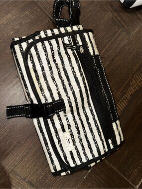 Scout Black & White Striped Crossbody Wallet